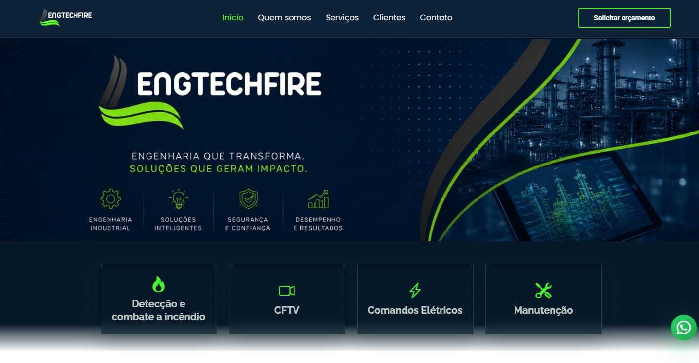 Projeto de site desenvolvido para a EngTechFire