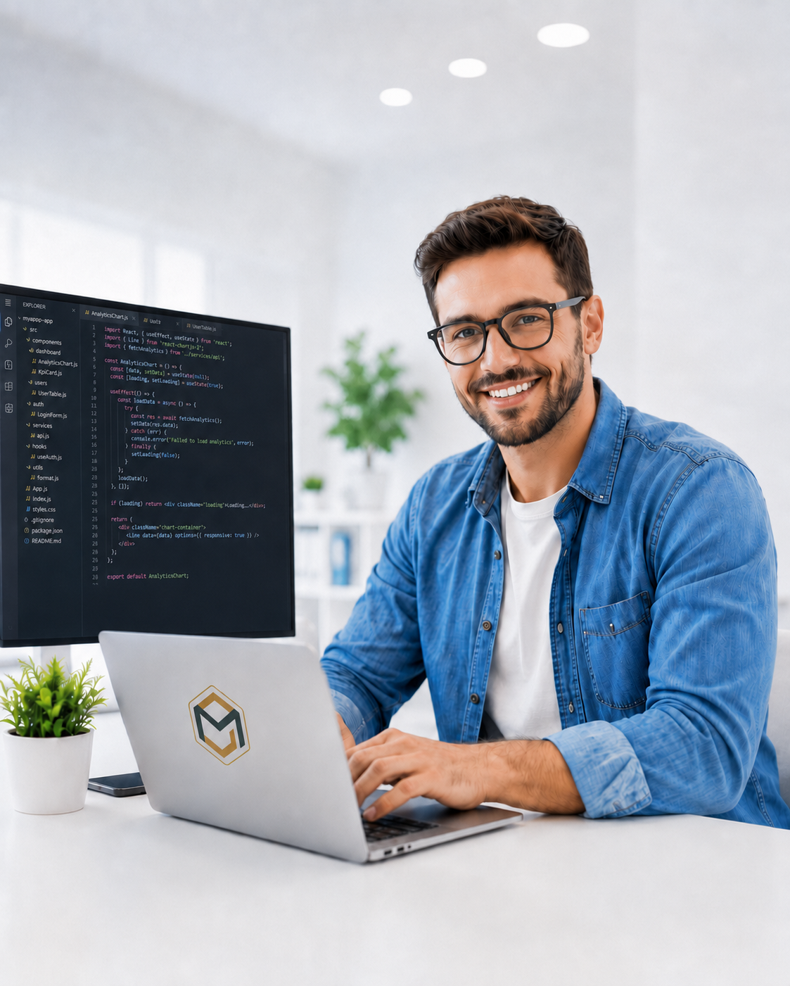 Profissional de tecnologia atendendo um cliente